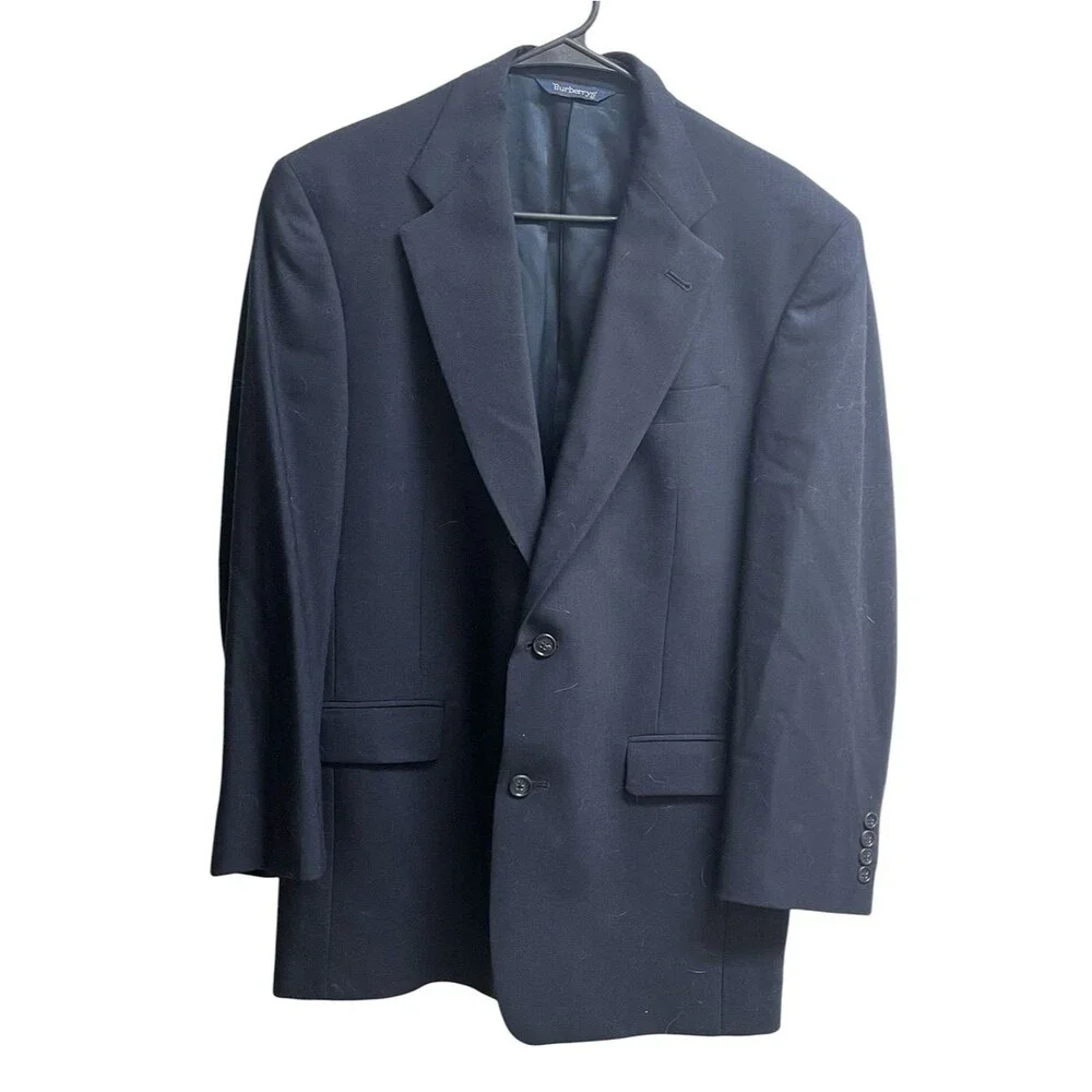 Vintage Burberrys Navy Blue Wool Blazer 38R Old Money Classic
